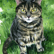 Mouse - Tabby Cat Painting Poster