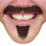 Moustache Soul Patch Facial Hair Male Novelty Face Mask Poster