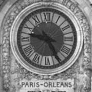 Musee D'orsay Clock - Black And White Poster