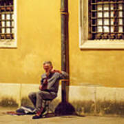 Musician In Venice Poster