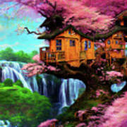 My Tree House In Spring Poster