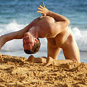 Naked Yoga Man Shows Off Is Moves. Poster