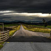 Narrow Highland Road Near Loch Ness In Scotland Poster