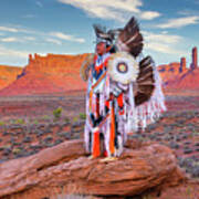 Navajo Fancy Dancer At Valley Of The Gods - 2 Poster