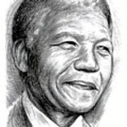 Nelson Mandela - Line Art Poster