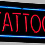 Neon Tattoo Sign Poster