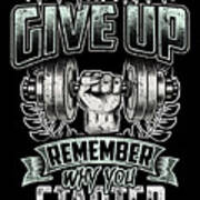 Never Give Up Fitness Training Gym Motivation Poster