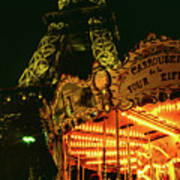 Light Of The Carousel Ii - Eiffel Tower, Paris, France Poster