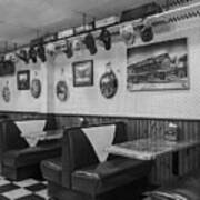 50's Style Hometown Diner Black-white  -  Localolddinerblkwhi112720 Poster