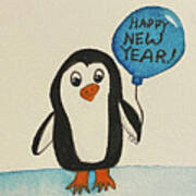 New Years Penguin Poster