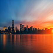 New York City Skyline Day And Night Poster