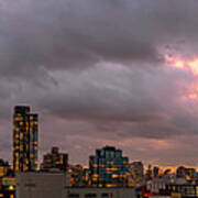 New York Wait For It Sunset Pano Poster