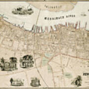 Newburyport Massachusetts Vintage Map 1851 Poster