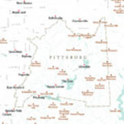 Nh Coos Pittsburg Vector Road Map Poster