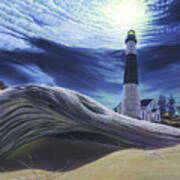 Night Watch At Big Sable Lighthouse Poster