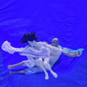 Nina And General Dancing Underwater In Front Of Blue Background 8 Poster