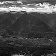North Cascades Western Edge 2 Black And White Poster