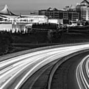 Northwest Arkansas Panoramic Skyline Over Highway 49 In Black And White Poster