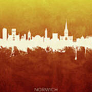 Norwich England Skyline #54b Poster