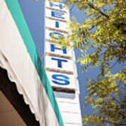 Nostalgic Echoes Of The Heights Theatre Sign - Little Rock Poster