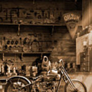 Inside The Old Motorcycle Shop S E V Poster