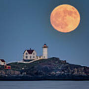 Nubble At Night Poster