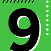 Number Nine - Pop Art Print - Green Poster