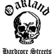 Oakland California Hardcore Streets Urban Streetwear White Skull, Super Sharp Png Poster