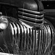 Old Car Bw Poster