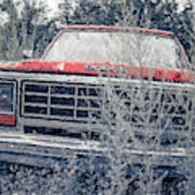 Old Dodge In The Weeds Painterly Poster