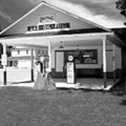 Old Esso Service Station Bw Poster