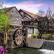 Old Mill At Pigeon Forge At Sunset Poster