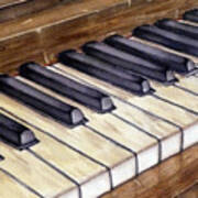 Old Piano Keys Poster