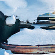 Old Rusty Chevrolet Covered By Snow In Montana Poster
