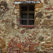 Old Stone And Brick Wall With Window Poster
