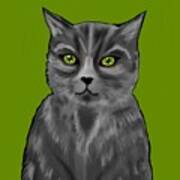 One Cute Cat Painting Poster