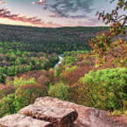 Overlooking Lee Creek Winding Through The Boston Mountains - Northwest Arkansas Poster