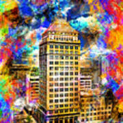 Pacific Southwest Building In Fresno - Colorful Painting Poster