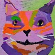 Painting Happy Cat Art Paint Acrylic Pet Colorful Poster