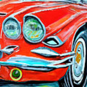 Painting Historic Corvette Car Auto Transport Tra Poster