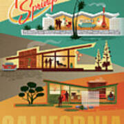 Palm Springs Ca - Mid Century Modern Houses Poster