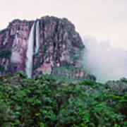 Panorama Angel Falls Canaima Np Venezuela Poster