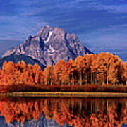 Panorama Autumn Oxbow Bend Snake River Grand Tetons Poster