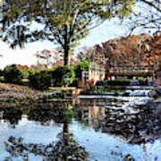 Panorama Of Greenfield Lake Park, Wilmington, Nc Poster