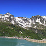 Panorama Of Austrian Dam Stausee Mooserboden Poster