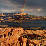 Panoramic Rainbow Storm Aquarius Plateau Bryce Canyon Poster