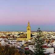 Panoramic View Of Lebrija In The Spanish Province Of Seville Blue Hour Poster
