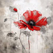 Passionate Red Poppy Art Poster