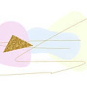 Pastels With Gold Triangle Two Of Two Poster