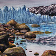 Patagonia Glacier Watercolor Poster